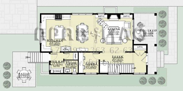Проект двухэтажного дома с гаражом на две машины в стиле Ранчо S5-207 (1637-00159)