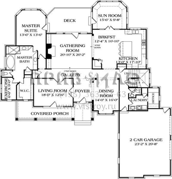 Проект двухэтажного дома с гаражом на три и более машин в современном стиле S5-492 (3323-00364)