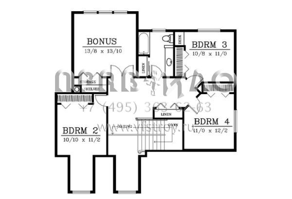 Проект двухэтажного дома с гаражом на две машины в стиле Ранчо S5-302 (692-00194)