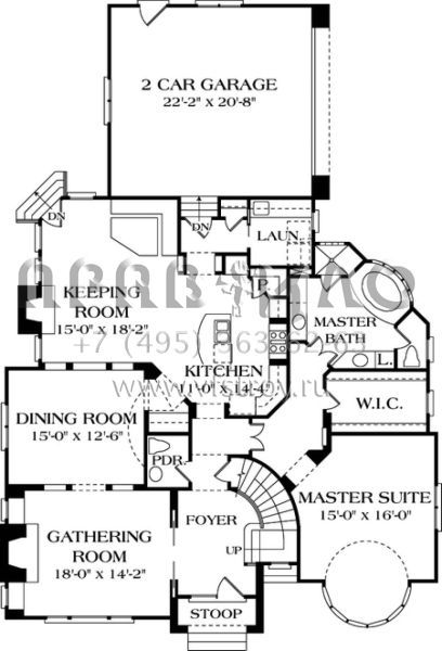 Проект двухэтажного дома с гаражом на две машины в английском стиле S5-284 (3323-00239)