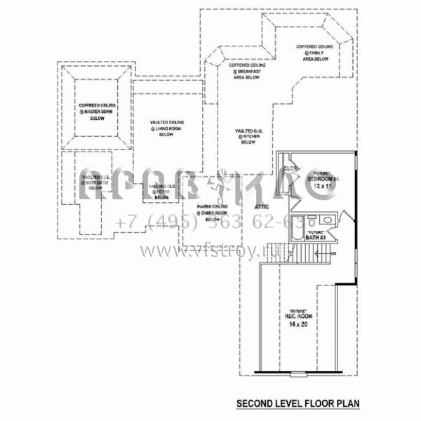 Проект двухэтажного дома с гаражом на две машины в стиле Ранчо S5-194 (053-02395)