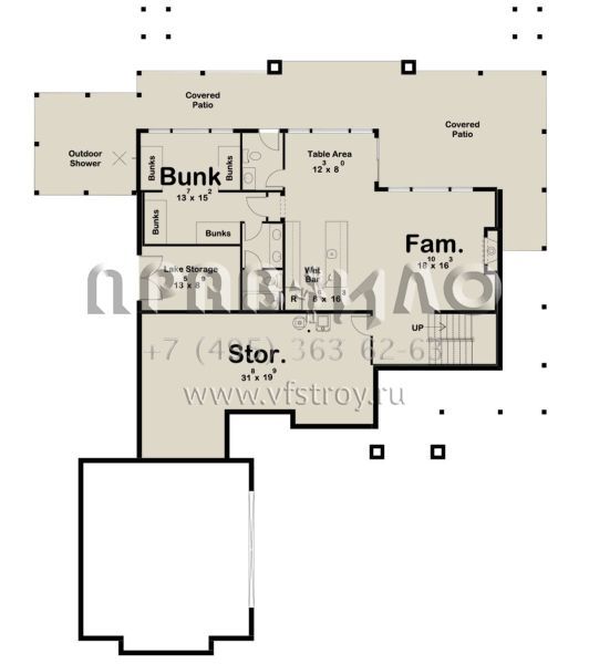 Проект одноэтажного дома с гаражом на две машины в стиле Шале S5-167 (963-00369)