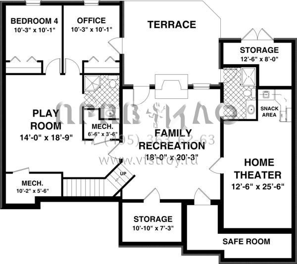 Проект одноэтажного дома с гаражом на две машины в американском стиле S5-158 (036-00198)