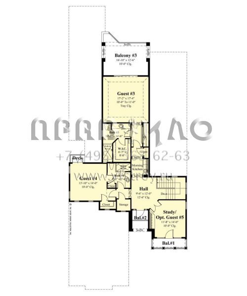 Проект двухэтажного дома с гаражом на три и более машин в прибрежном стиле S5-361 (8436-00109)
