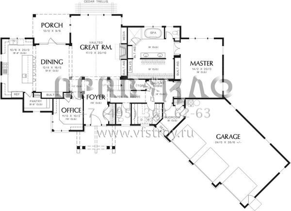 Проект двухэтажного дома с гаражом на три машины в американском стиле S5-270 (2559-00386)