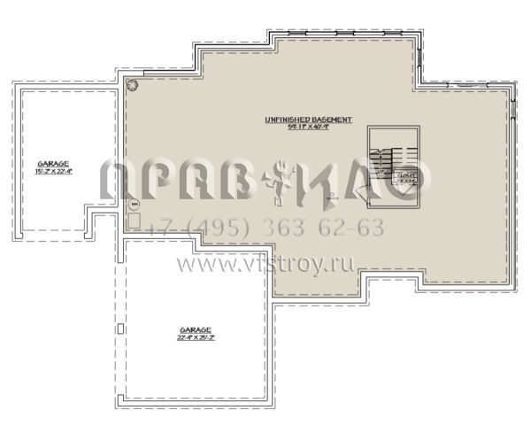 Проект двухэтажного дома с гаражом на три и более машин в американском стиле S5-375 (740-00003)