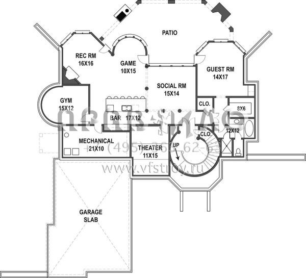 Проект двухэтажного дома с гаражом на три и более машин в современном стиле S5-314 (4195-00024)