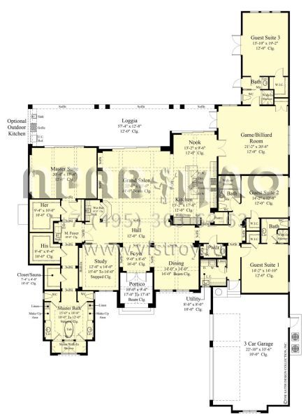 Проект одноэтажного дома с гаражом на три и более машин в современном стиле S5-414 (8436-00082)