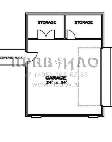 Проект одноэтажного дома с гаражом на две машины в стиле Ранчо S5-209 (6471-00084)