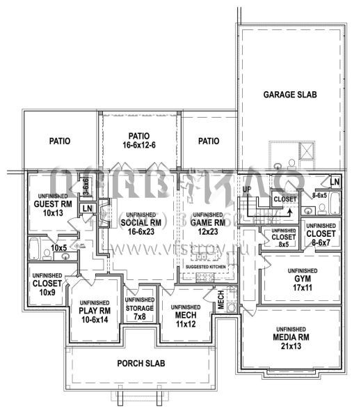 Проект одноэтажного дома с гаражом на две машины в современном стиле S5-231 (4195-00044)