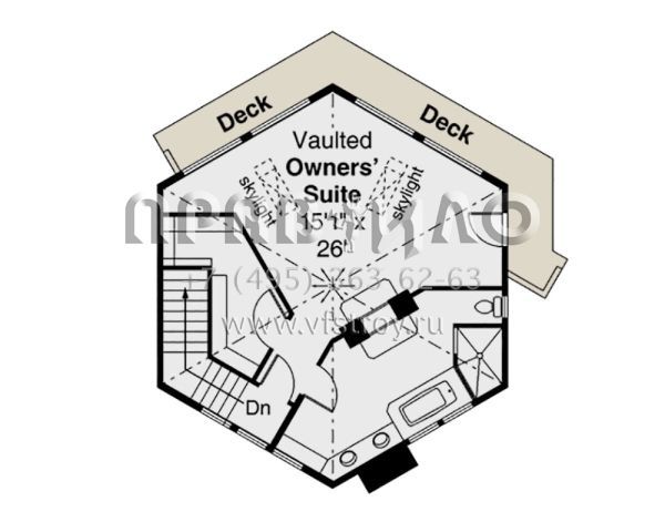 Проект двухэтажного дома с гаражом на две машины в стиле Ранчо S5-366 (035-00907)