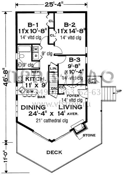 Проект одноэтажного дома с гаражом на одну машину в современном стиле S5-101 (033-00049)