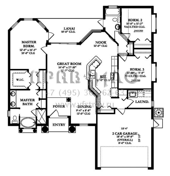Проект одноэтажного дома с гаражом на две машины в современном стиле S5-151 (3978-00028)