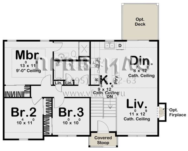 Проект одноэтажного дома с гаражом на две машины в стиле Ранчо S5-102 (963-00254)