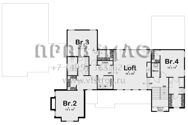 Проект двухэтажного дома с гаражом на три и более машин в английском стиле S5-363 (963-00662)