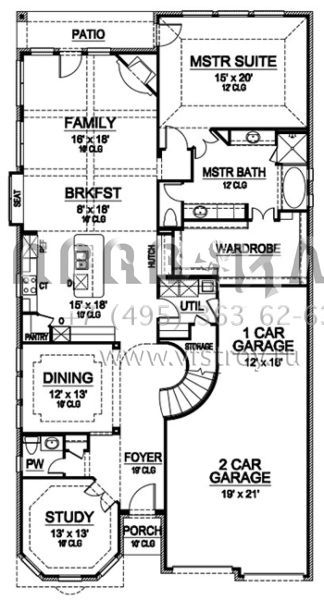 Проект двухэтажного дома с гаражом на три и более машин в английском стиле S5-317 (5445-00241)