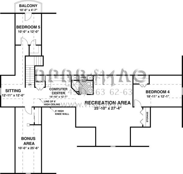 Проект одноэтажного дома с гаражом на три и более машин в стиле Ранчо S5-183 (036-00233)