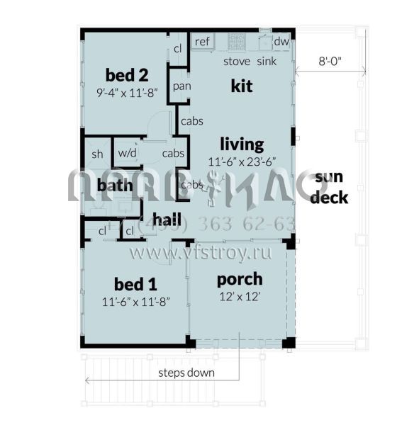 Проект двухэтажного дома с гаражом на три и более машин в прибрежном стиле S5-70 (028-00168)