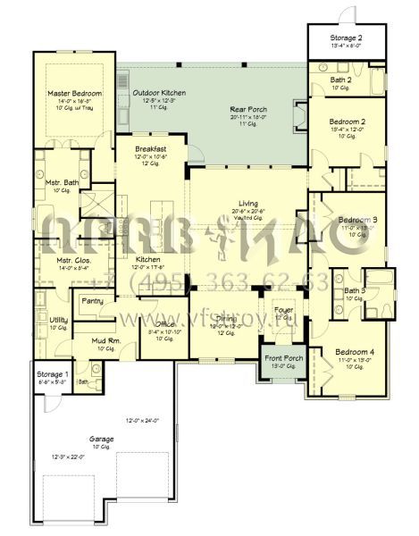 Проект одноэтажного дома с гаражом на две машины в английском стиле S5-267 (7516-00076)