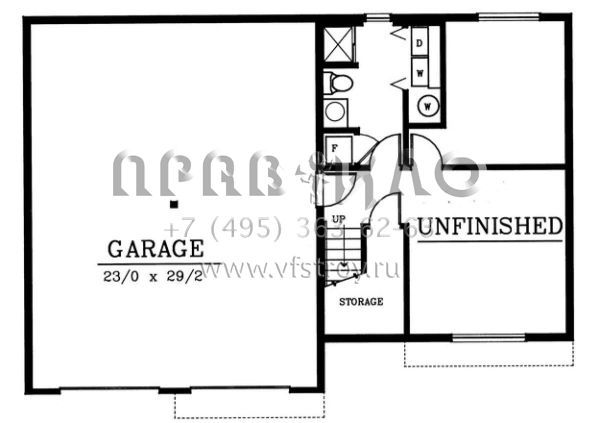 Проект двухэтажного дома с гаражом на две машины в стиле Ранчо S5-120 (692-00176)