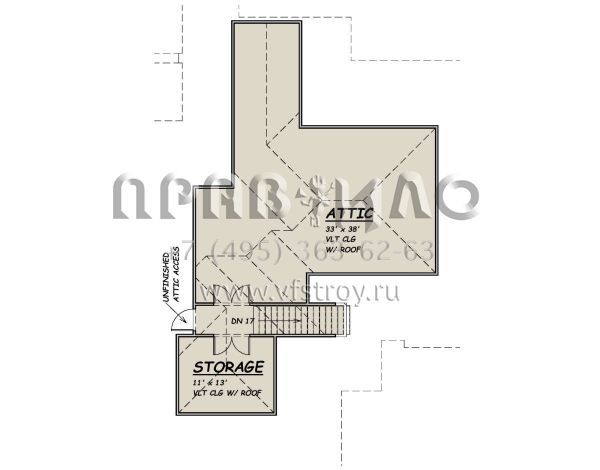 Проект одноэтажного дома с гаражом на три и более машин в английском стиле S5-376 (5445-00474)