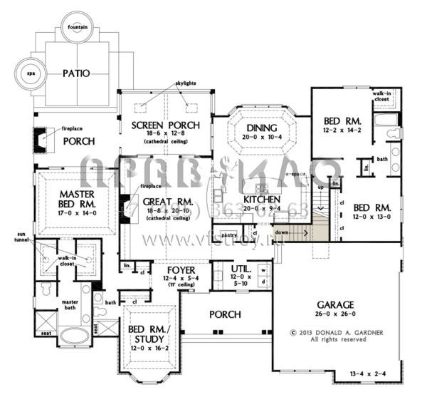 Проект одноэтажного дома с гаражом на две машины в стиле Ранчо S5-239 (2865-00047)