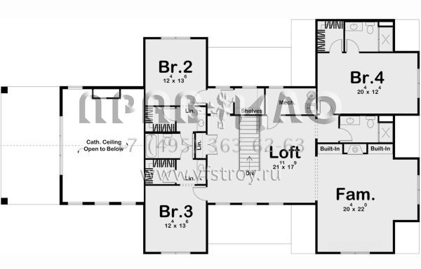 Проект двухэтажного дома с гаражом на две машины в стиле БарнХаус S5-350 (963-00760)