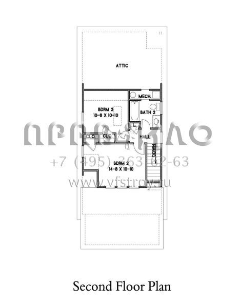 Проект двухэтажного дома без гаража в современном стиле S5-110 (4351-00010)