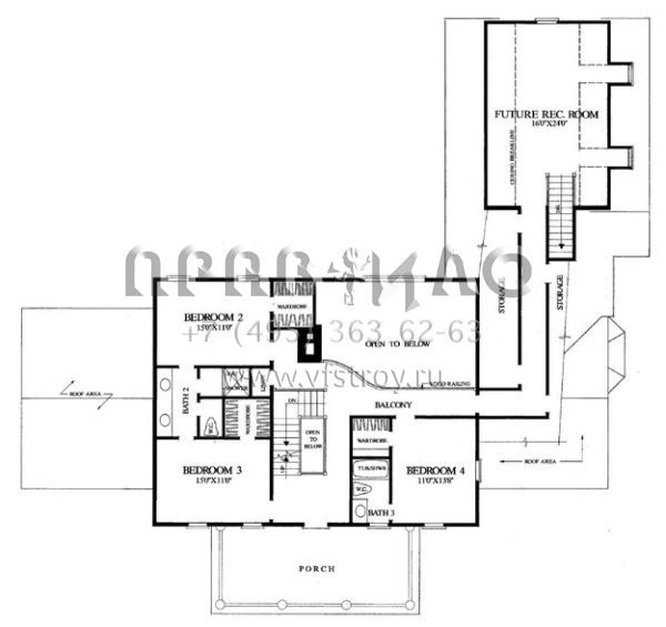 Проект двухэтажного дома с гаражом на две машины в стиле Ранчо S5-322 (7922-00112)