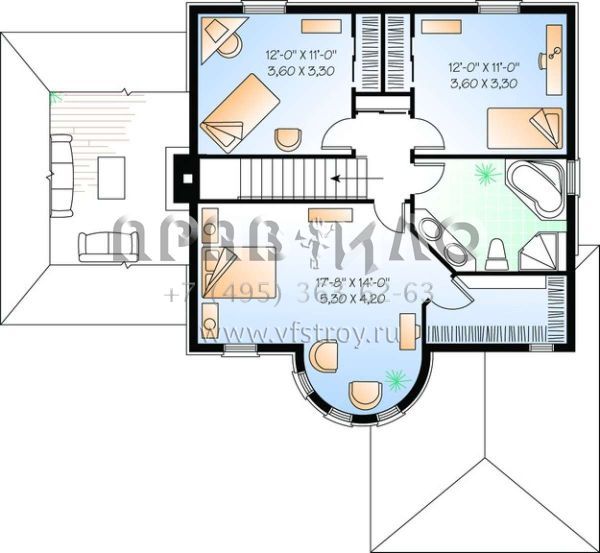 Проект двухэтажного дома с гаражом на одну машину в английском стиле S5-183 (034-00950)
