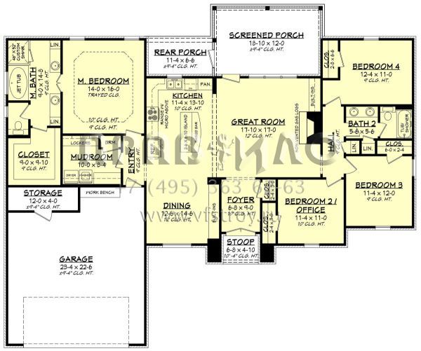 Проект одноэтажного дома с гаражом на две машины в английском стиле S5-186 (041-00082)