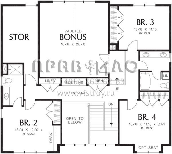 Проект двухэтажного дома с гаражом на три и более машин в американском стиле S5-322 (2559-00555)
