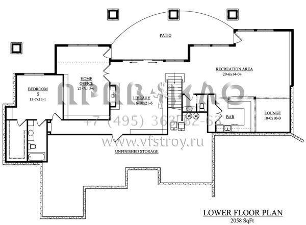Проект двухэтажного дома с гаражом на три и более машин в современном стиле S5-589 (5631-00022)