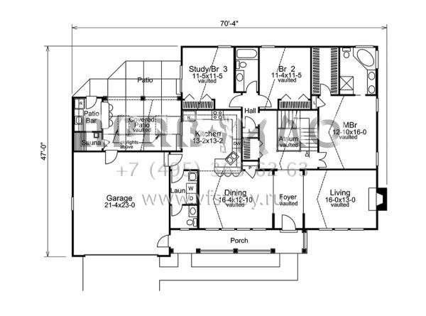 Проект одноэтажного дома с гаражом на две машины в современном стиле S5-180 (5633-00257)