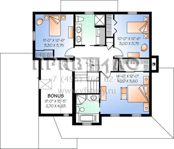 Проект двухэтажного дома с гаражом на одну машину в стиле Ранчо S5-175 (034-00752)