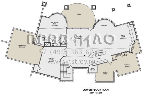 Проект двухэтажного дома с гаражом на три и более машин в современном стиле S5-506 (5631-00071)