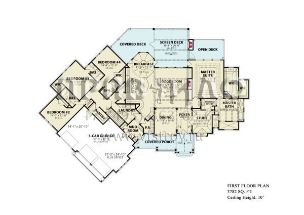 Проект одноэтажного дома с гаражом на три и более машин в американском стиле S5-351 (699-00094)