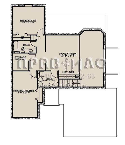 Проект одноэтажного дома с гаражом на две машины в стиле Ранчо S5-140 (5032-00037)