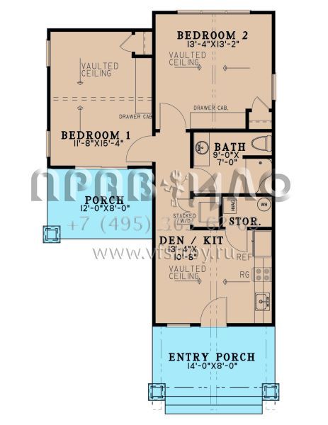 Проект одноэтажного дома без гаража в американском стиле S5-65 (8318-00226)