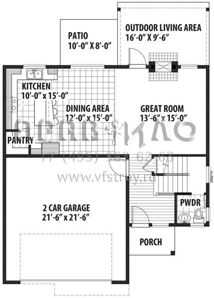 Проект двухэтажного дома с гаражом на две машины в современном стиле S5-171 (9488-00014)