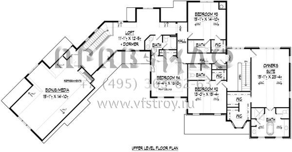 Проект двухэтажного дома с гаражом на три и более машин в современном стиле S5-450 (6082-00135)