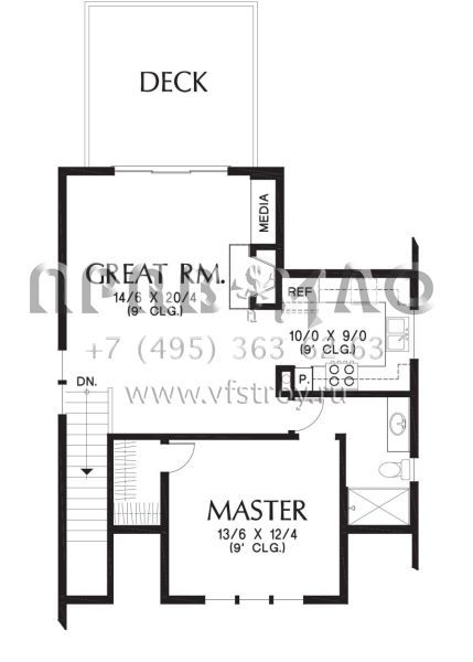 Проект двухэтажного дома с гаражом на две машины в стиле Ранчо S5-129 (2559-00758)
