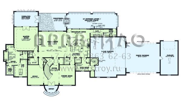 Проект двухэтажного дома с гаражом на три и более машин в современном стиле S5-510 (110-01003)