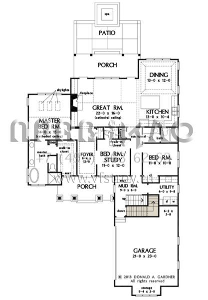 Проект одноэтажного дома с гаражом на две машины в американском стиле S5-181 (2865-00139)