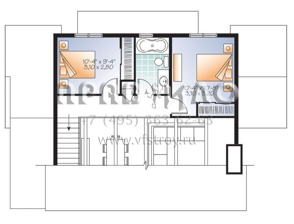 Проект двухэтажного дома без гаража в современном стиле S5-137 (034-01200)