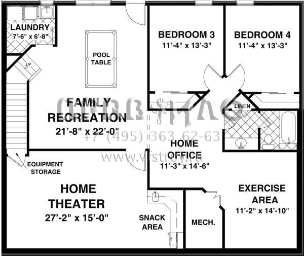 Проект одноэтажного дома с гаражом на три и более машин в стиле Ранчо S5-139 (036-00179)