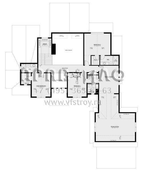 Проект двухэтажного дома с гаражом на три и более машин в современном стиле S5-442 (8937-00013)