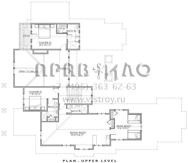 Проект двухэтажного дома с гаражом на три и более машин в стиле Шале S5-461 (5829-00025)