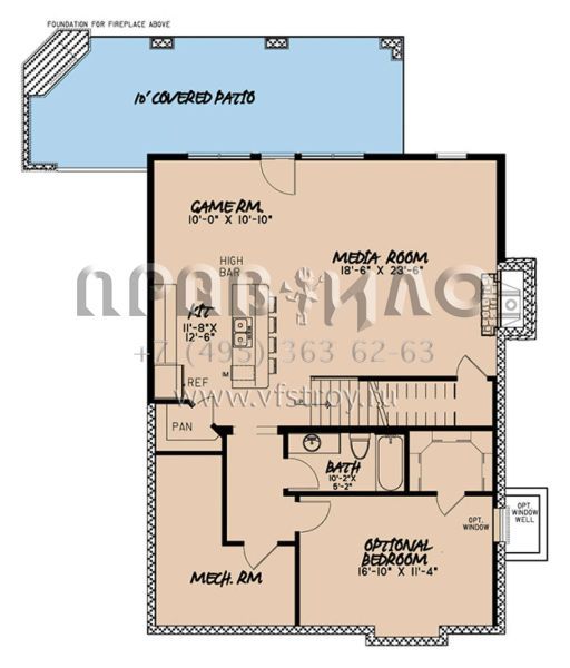 Проект трехэтажного дома без гаража в современном стиле S5-307 (8318-00010)