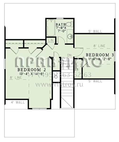 Проект двухэтажного дома без гаража в современном стиле S5-128 (110-01105)